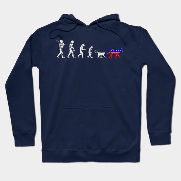 Funny Pro-Democrat Anti-Republican Devolution Hoodie by macdonaldcreativestudios